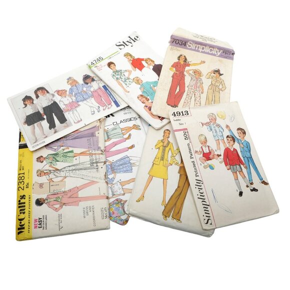 Vintage Sewing Patterns McCalls Simplicity Butterick Kids Woman Jumpsuit Skirts - Picture 9 of 9